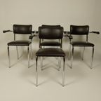 4 X Vintage Stoelen In Skai Leer By Unic Jaren 90 thumbnail 6