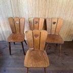 4X Vintage Brutalist Franse Stoelen thumbnail 11