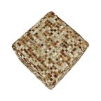Vintage Vierkante Poef Geitenleer Patchwork Mozaïek Patroon thumbnail 4