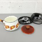 Vintage Fondue Set In Emaille thumbnail 4