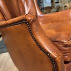 Compacte Schapenleren Fauteuil Cognac Bruin Lendesteun thumbnail 4