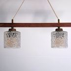 Midcentury Hanglamp Teak En Kristal thumbnail 9