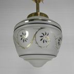 Art Deco Hanglamp Met Glazen Kap, Jaren 30 thumbnail 8