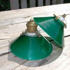 Antieke Groene Hanglampjes Glas thumbnail 7