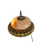 Vintage - Hanglamp - Plafonniere- Verguld - Art Deco - Gesatineerd Glas - 1970'S thumbnail 6
