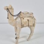 Vintage Kameel Beeldje Sculptuur Mozaïek Been ‘70 Handmade thumbnail 9
