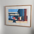 Vintage Zeefdruk Van Abstracte Weergave Van Industriële Setting. Kunstenaar Roel Jonges thumbnail 8