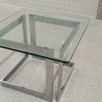 Vintage Chrome En Glas Bijzettafel Salontafel Sidetable thumbnail 5