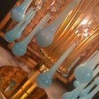 2 Beschikbaar Vintage Opaline Blauwe Tafellampen thumbnail 7