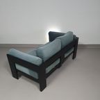Two-seat Sofa “bastiano” From Afra & Tobia Scarpa For Gavina, Italy 60s. Black Solid Wood Frame A thumbnail 7