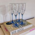 4x Champagneglazen Luminarc France Lichtblauwe Steel thumbnail 2