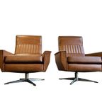 Set Van 2 Vintage Eenzitten / Fauteuils Op Chromen Stervoet thumbnail 4