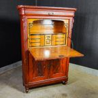 Brocante Hollandse Secretaire Kast – Begin 1900 – Rood thumbnail 3