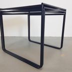 Vintage Zwart Metaal Bijzettafel Mimi Set Nesting Tables '80 thumbnail 17