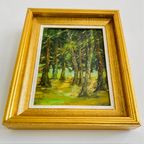 Vintage Olieverf Schilderijtje Bomen thumbnail 6