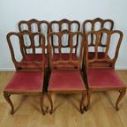 Brocante Queen Ann Eettafelstoelen, Stoelen Set Prijs 6 Stuks thumbnail 3