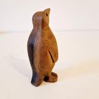 Vintage Pinguin Beeldje Teakhouten Vogel thumbnail 6