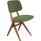 Set 6 Scissor Chairs Stoelen Attr Louis Van Teeffelen Vintage thumbnail 4