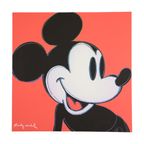 Offset Litho Naar Andy Warhol Mickey Mouse Rood 581/2400 Pop Art Kunstdruk thumbnail 2