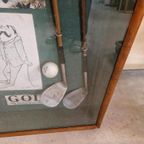 Vintage Vitrinekast Kijkkast Golf Golftas Sticks Vitrine thumbnail 7