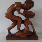 * Vintage Beeld 2 Kussende Mannen Of Man En Vrouw ? Midcentury thumbnail 7