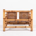 Italian Modern Bamboo-Wicker Bench, 1970’S thumbnail 8