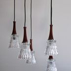 Midcentury Hanglamp Cascade Teak En Kristal thumbnail 5