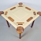 Valenti Noten Hout Kalfs Leren Speeltafel Bridgetafel 4 Pers thumbnail 19