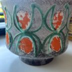 Vintage Bloempot Oranje Groen thumbnail 3