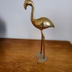 Messing Vintage Flamingo Vogel Vogels Geel Koper thumbnail 7