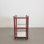 Vintage Bijzettafel Messing Italy Rek Regency '70 Side Table thumbnail 7
