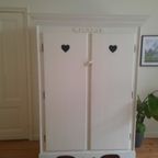 Witte Grote Houten Kast. Opsetims Demi-kast thumbnail 8