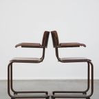 Set Van 2 Thonet Model S43 Eetkamer/bijzetstoelen, Met Armleuningen thumbnail 5