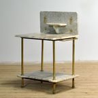 Antieke Wastafel In Messing En Marmer, 1880’s thumbnail 8