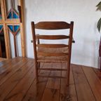 Oude Hollandse Stoel Biezen Zitting Mid Century Koloniaal thumbnail 8