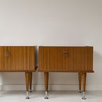 Vintage Set Teak Houten Nachtkastjes thumbnail 3
