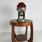 Unieke Vintage Tinnen Lamp Met Uurwerk thumbnail 8