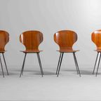 Zeldzame Set Van Mid-century "lulli" Eetkamerstoelen Door Carlo Ratti, Italië 1950 thumbnail 4