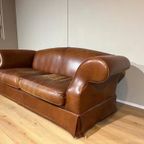 Chesterfield Look 3 Zits Bank + Fauteuil - Bruin - Leder thumbnail 8