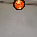 Vintage Jaren 70 Space Age Lampje Oranje Glas Aluminium thumbnail 6