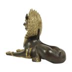 Grote Tempelleeuw Verguld Brons Beeld Thailand Singha Foo Dog 27cm thumbnail 12