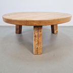 Brutalistische Ronde Salontafel Massief Eiken ´60 Japandi thumbnail 8