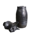 Vintage Zwart Basalt Stenen Urn/Pot Kat. thumbnail 3