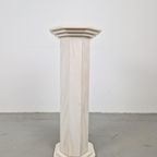 Vintage Art Deco Carrara Marmer Zuil Side Table ’60 Italy thumbnail 8