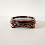 Antieke Houten Onderzetter Voor Vaas Of Bonsai thumbnail 2