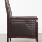 Luxe Art Deco Schuitema Design Fauteuil Met Donkerbruin Leer Uit De Decoforma Serie thumbnail 4