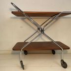 Elegante Vintage Serveerwagen. Top Trolley. Mid Century Serveerwagen. Serving Cart. thumbnail 2