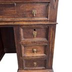 Vintage Bureau / Antieke Massief Bureau Met Lades thumbnail 3