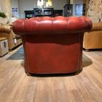 Engelse Bendic Chesterfield Club Fauteuil In Oxblood Rood Volnerf Leer thumbnail 6
