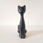 Vintage Kat Beeld Zwarte Kat Poes Beeldje thumbnail 4